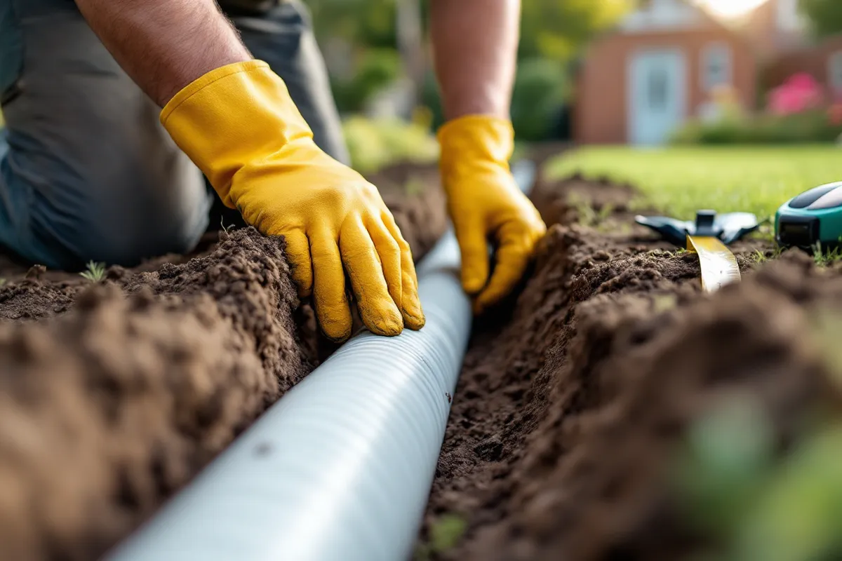 Practical on-site detail supporting garden drainage solutions: fixing a waterlogged garden
