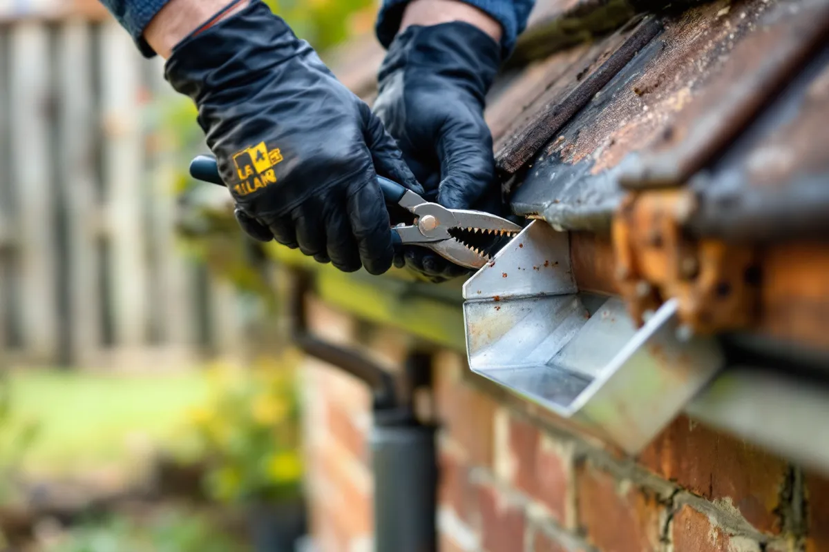 Practical on-site detail supporting gutters and downpipes: maintenance guide for uk homes