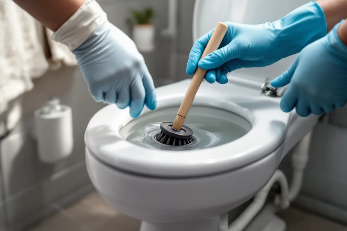 Practical on-site detail supporting how to unblock a toilet: safe methods and when to stop