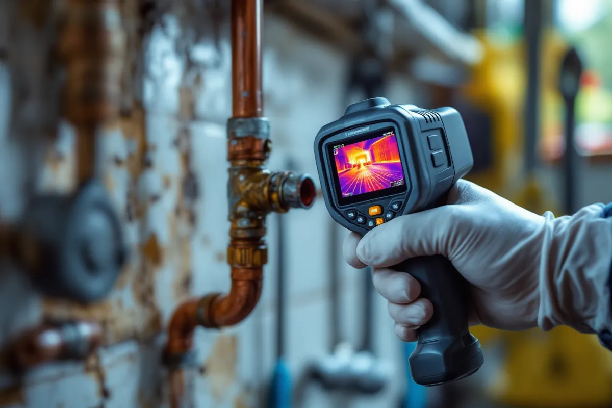 Practical on-site detail supporting leak detection methods: acoustic, thermal and tracer gas